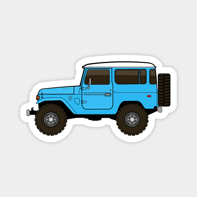 fj40 Land Cruiser blue Magnet by -oddlyeven-