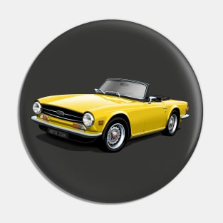 Triumph TR6 in yellow Pin