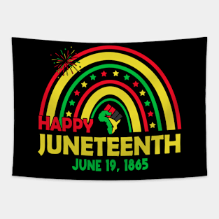 Happy Juneteenth Day Freedom Day Independence Day Rainbow Tapestry