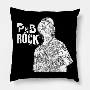 PnB Rock // white retro Pillow