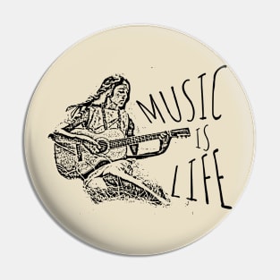 Music Is Life Pin