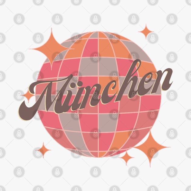 Munich Germany City Retro Vintage Dance pink Design by Bailamor