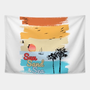 Sun, Sand, and Sea Design Tapestry