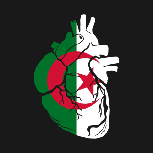 Anatomical heart design, Algeria flag T-Shirt