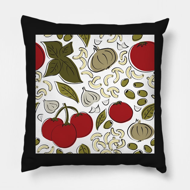 Italian Pasta Bowl Pattern Pillow by whyitsme