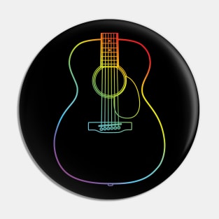 Concert Style Acoustic Guitar Body Colorful Outline Pin