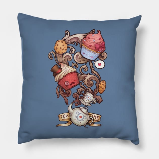 Tea Time Pillow by Medusa Dollmaker