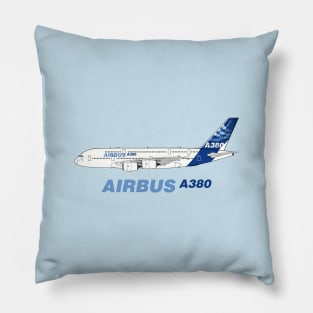 Airbus A380 Illustration Pillow