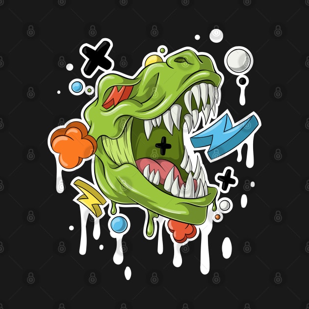 Graffiti Dinosaur Drip by GCS Designs