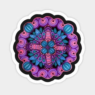 Neon Purple Mandala Magnet