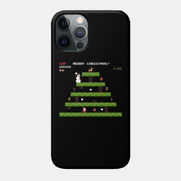 merry christmas retro pixel video game - Video Game - Phone Case