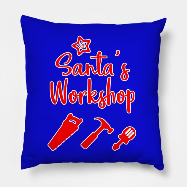 Santa's Toy Workshop Pillow by Scar