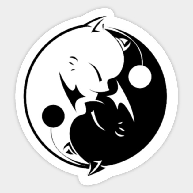 Yin Yang Mog Final Fantasy Yin Yang Cats Sticker Teepublic Au