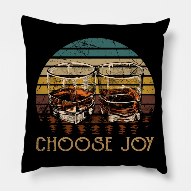 Choose Joy Whisky Mug Pillow by Beard Art eye