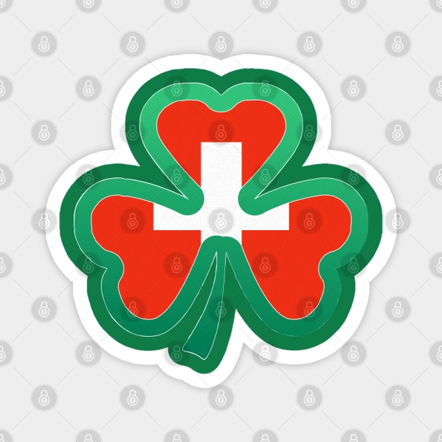 Swiss Flag for st patricks day, Irish Shamrock Magnet by Myteeshirts