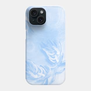 Delicate wattle bouquet in blue Phone Case