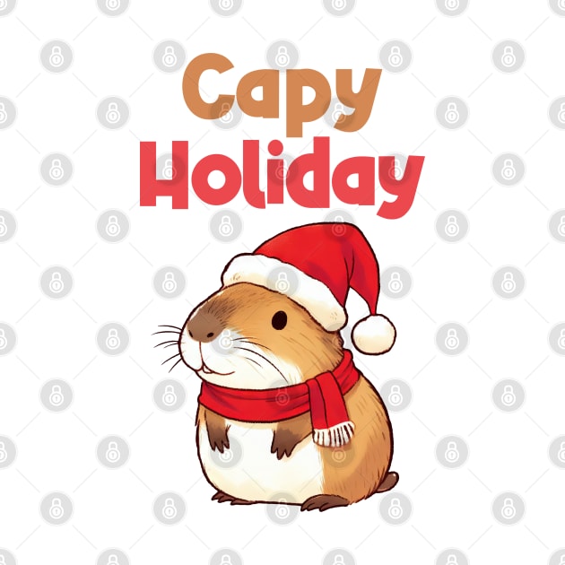 Capy Holiday Christmas Capybara by Takeda_Art