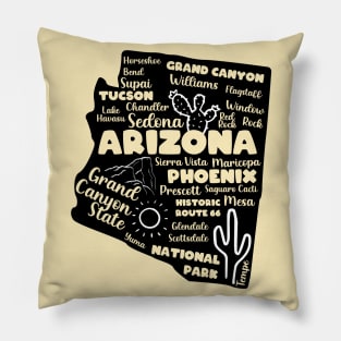 Grand Canyon Arizona map Grand Canyon photo Arizona tourism Pillow