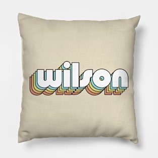 Wilson - Retro Rainbow Typography Faded Style Pillow