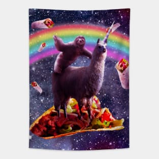 Space Sloth Riding Llama Unicorn - Taco & Burrito Tapestry