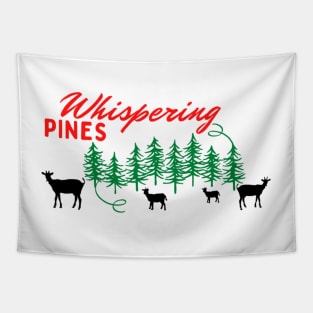 Whispering Pines Working Ranch with Goats Red and Black Tapestry