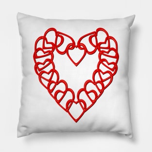 Interlocked Heart Knots Pillow