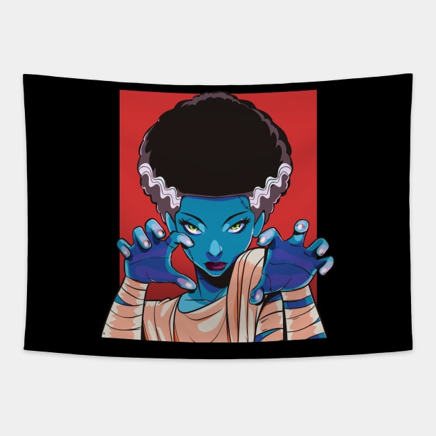 Bride Of Frankenstein Halloween Monster Tapestry by Noseking