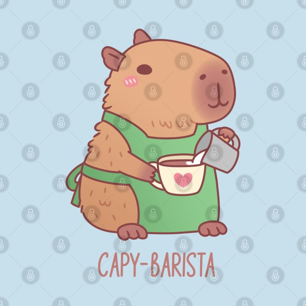 Cute Capybara Barista Making Coffee by rustydoodle