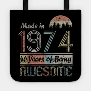 Vintage 1974 Made In 1974 46th Birthday 46 Years Old Gift Tote