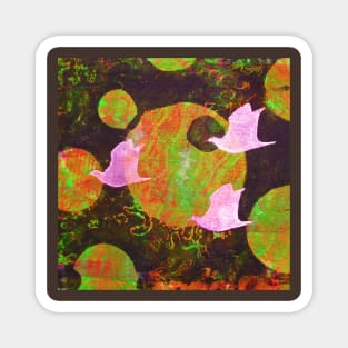 Three Cosmic Birds Digitally Altered Version of Original Work 14 Magnet