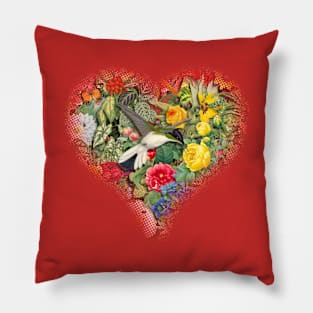 Heart Hummingbird Pillow