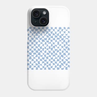 Warped Checkerboard, White and Blue Phone Case