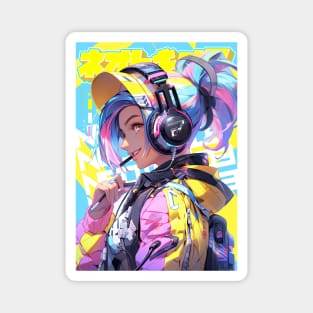 HEADPHONE GAL 3333 - NEOTOKIO3 100%ドPE / DREAM BIG | Anime Manga Kawaii Anime Girl Pop Art 3D | PROUD OTAKU Magnet