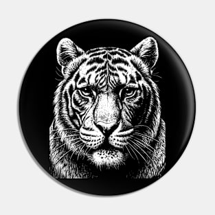 Tiger's head in linear style art Pin