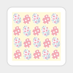 Easter Egg Pattern - Floral and Polka Dot Design Magnet