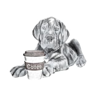 Great Dane With Coffee Cup T-Shirt