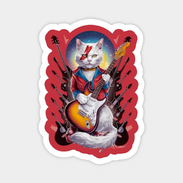 Ziggy Stardust Cat Magnet by CustomCraze