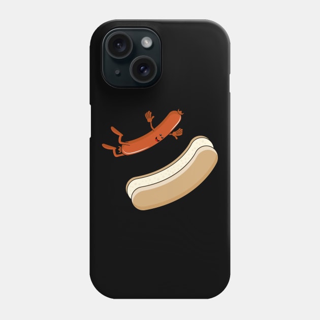 Jumping Hot Dog Phone Case by vpdesigns