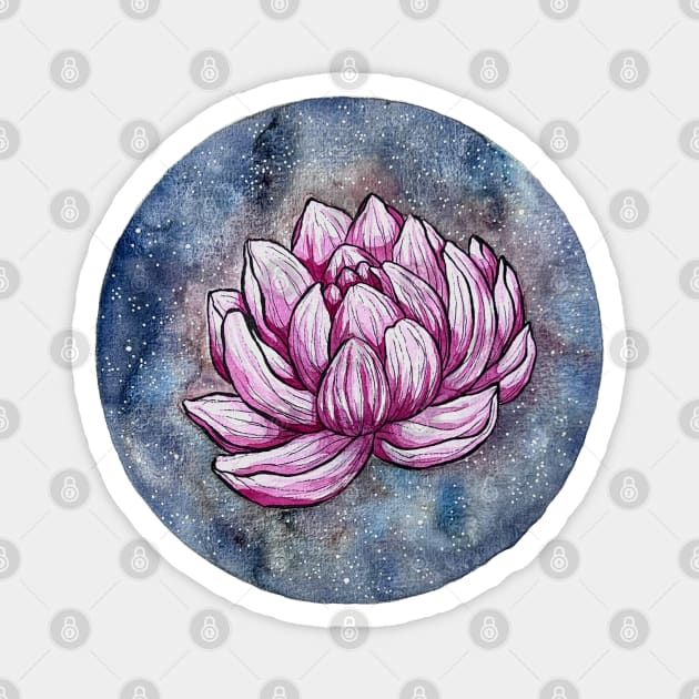 Lotus Flower Galaxy Magnet by amyliafaizalart