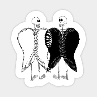 Skeleton Friends - Best Friends Forever BFF Skeletons with Wings Magnet