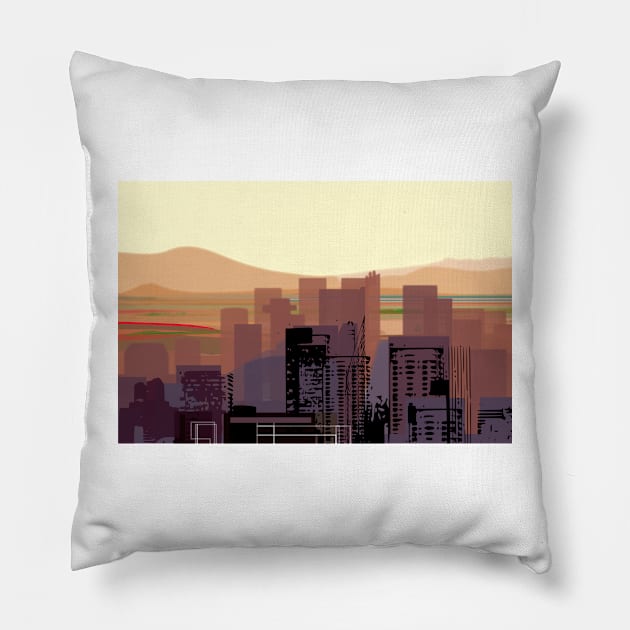 Phoenix Skyline Pillow by charker