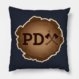 PD Axe on Wood Grain Pillow