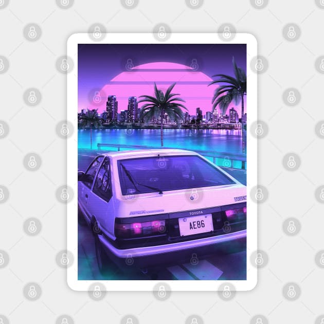 AE86 sunset Magnet by mrcatguys