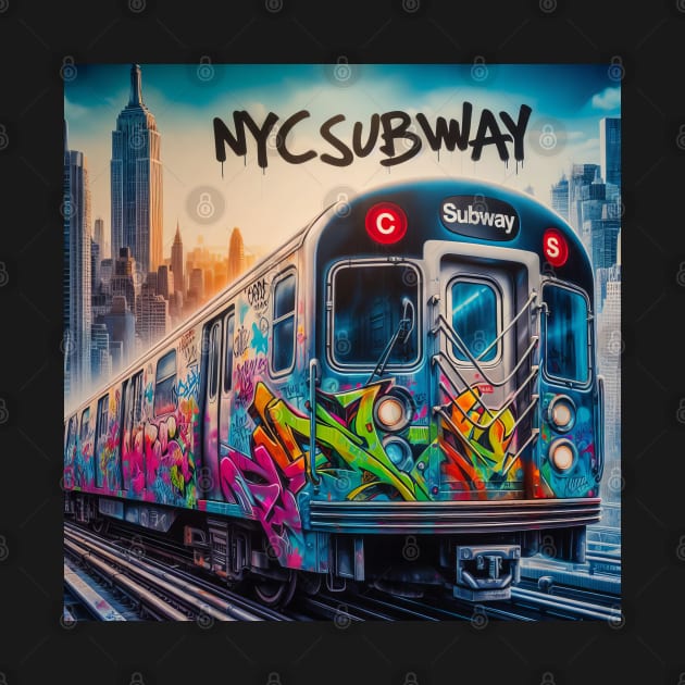 New York Subway NYC Subway Train grafitti by Nysa Design