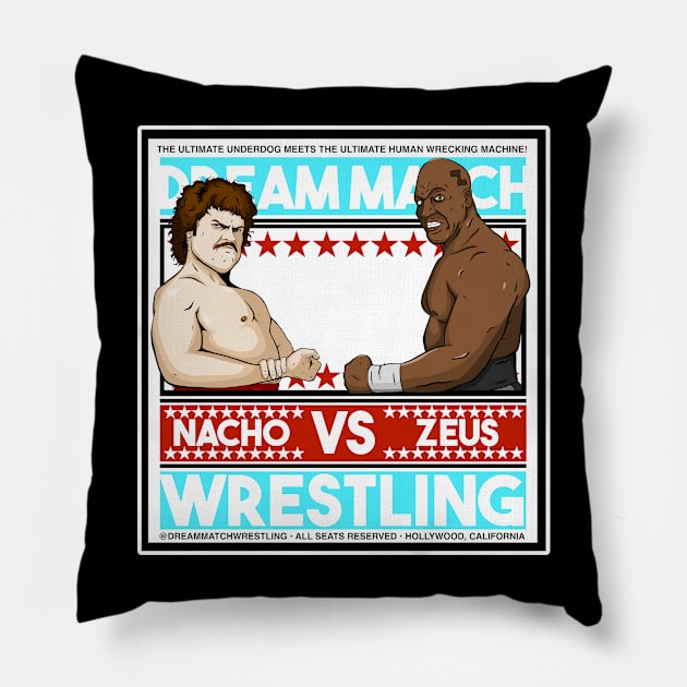 Nacho vs Zeus Pillow by DrawnStyle