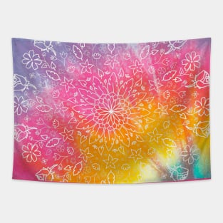 BOHO FLORAL MANDALA Tapestry