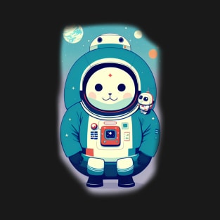 cute blue red astronaut space kawaii pilot bear T-Shirt