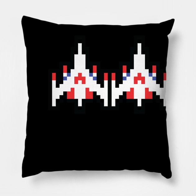 Galaga Duel Fighters Pillow by MindsparkCreative