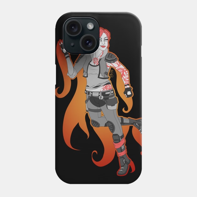 Commander Lilith, The Firehawk (Monochrome Version) Phone Case by snoozyfern