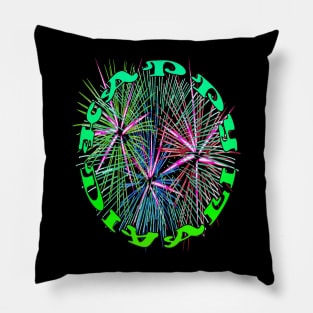 Happy Diwali Light Up The World With Fireworks Teal Green Pillow